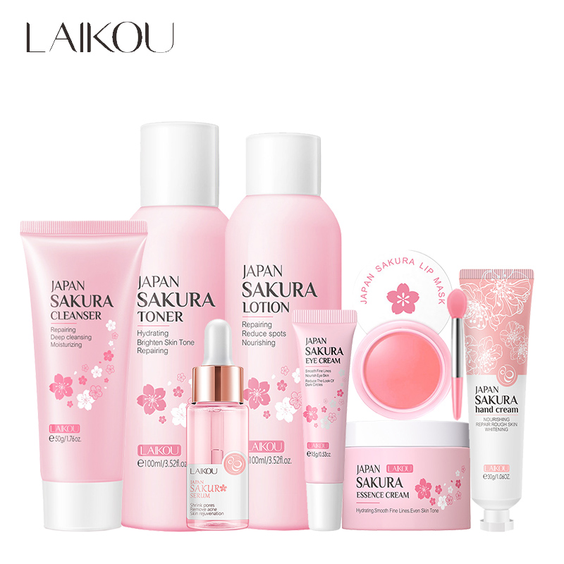 LAIKOU 사쿠라 페이셜 스킨 케어 세트, 보습 영양 - Skincare Niacinamide 리뷰 및 가격